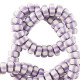 Polymeer kralen rondellen 7mm - White-soft purple